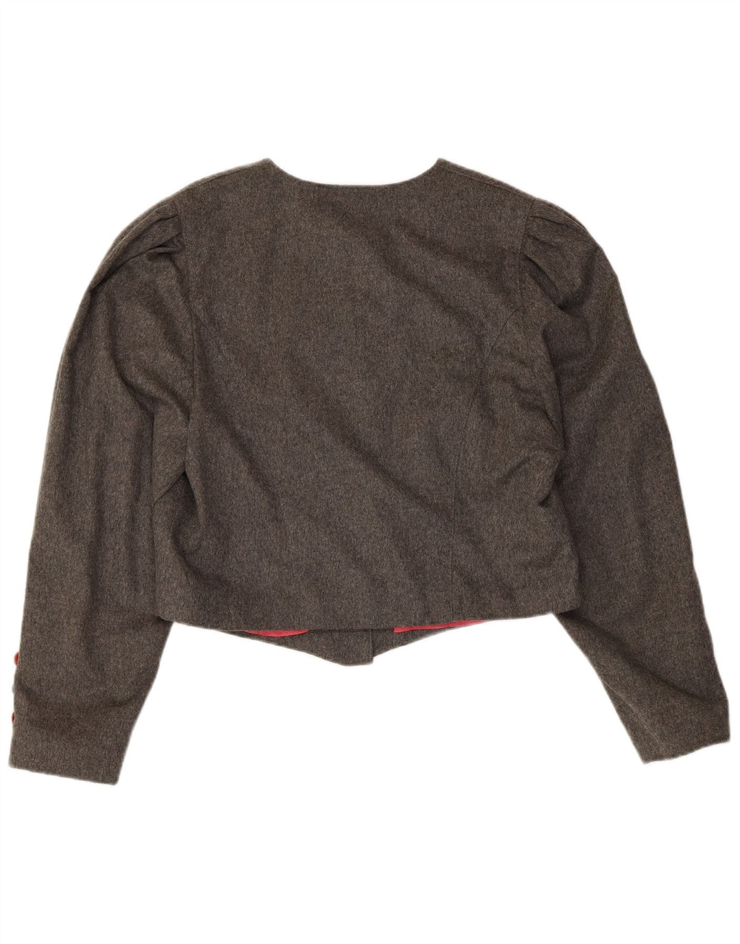 Giacca blazer a 6 bottoni corta da donna Julius Lang UK 14 Lana grigio medio