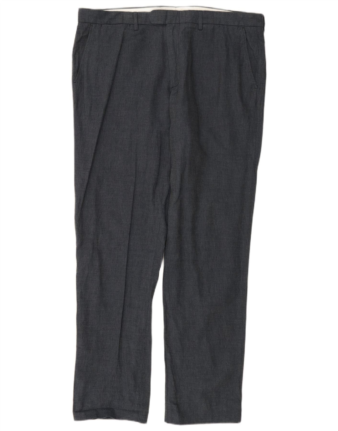 J. CREW Pantaloni da abito dritti BOWERY da uomo W36 L32 Lino blu navy