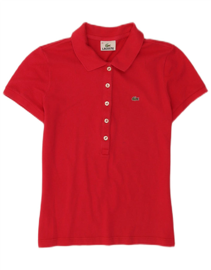 Polo da donna a maniche corte Lacoste taglia 40 cotone rosso medio