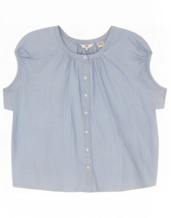 Camicetta camicia oversize da donna Levi's UK 16 grande cotone blu