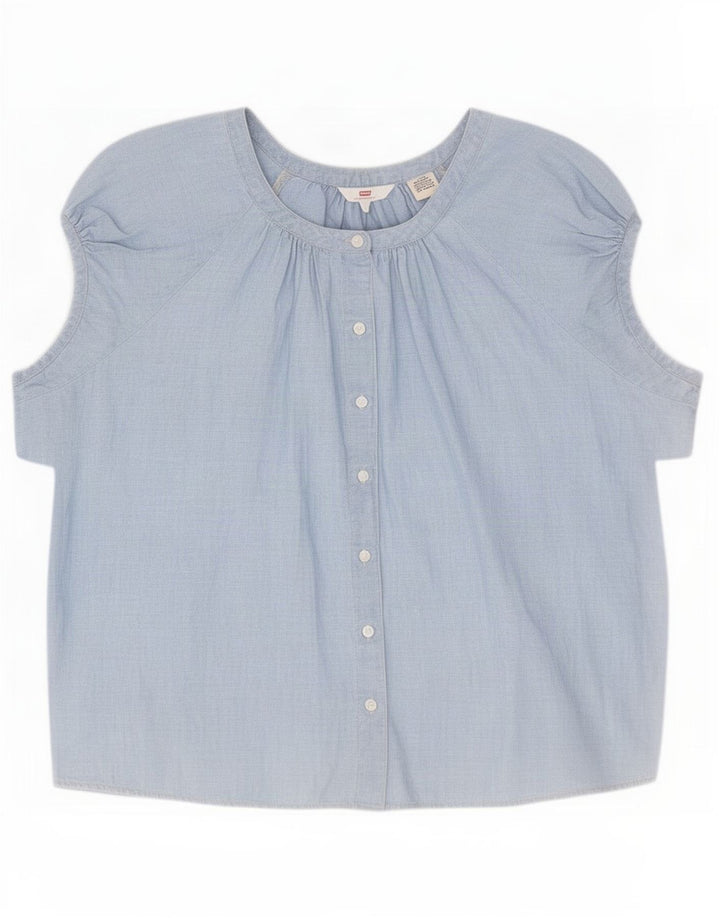 Camicetta camicia oversize da donna Levi's UK 16 grande cotone blu