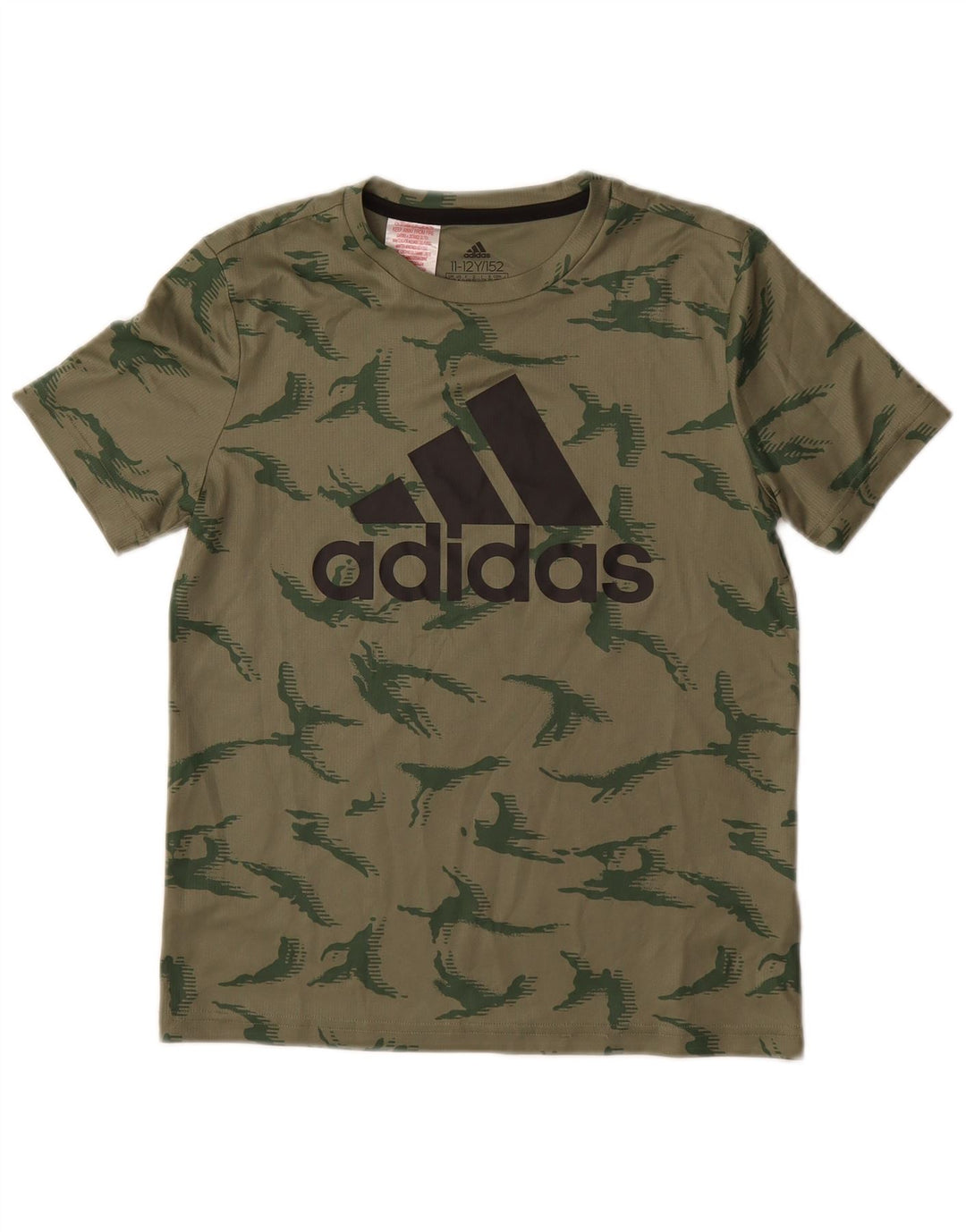T-shirt grafica ADIDAS per ragazzi 11-12 anni in poliestere mimetico verde