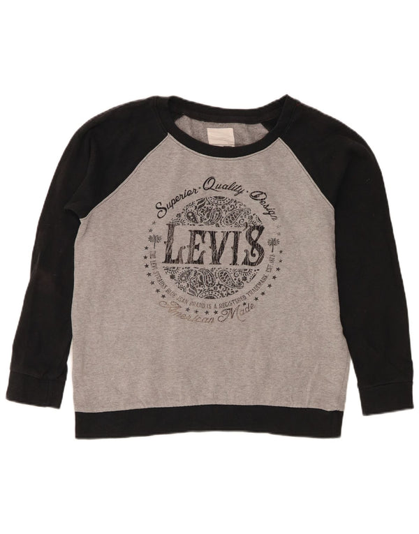 Felpa grafica da donna Levi's UK 10 Small Grey Colourblock