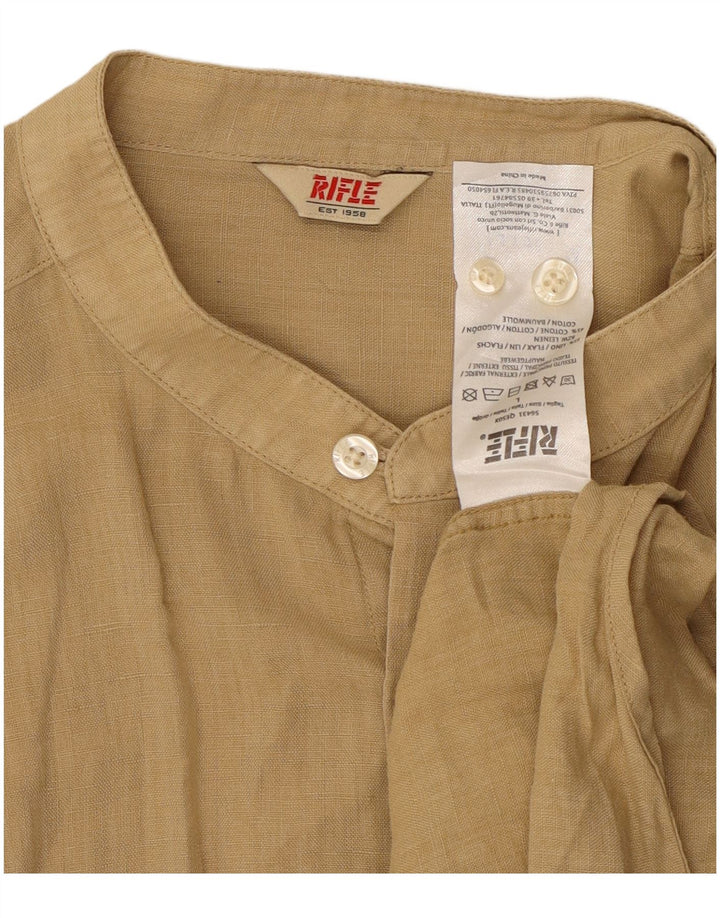 Camicia da uomo Rifle grande in lino beige