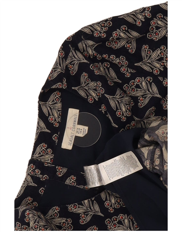 Abito a trapezio da donna Seasalt Cornwall UK 12 Medio blu navy floreale