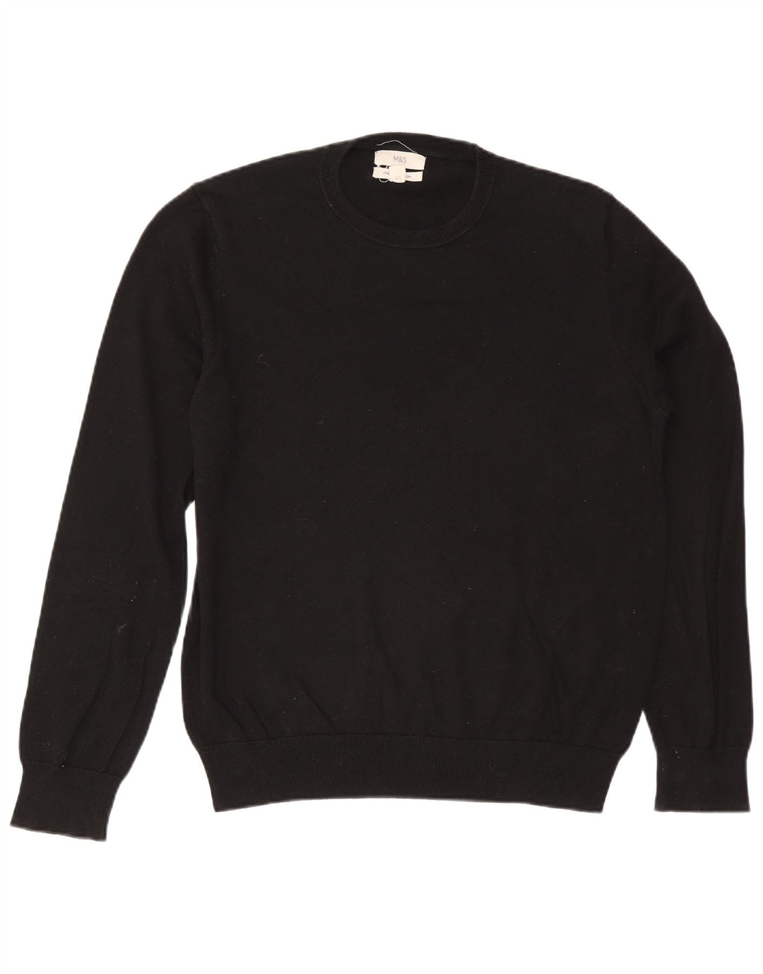 Maglione maglione girocollo da uomo Marks & Spencer grande cotone nero
