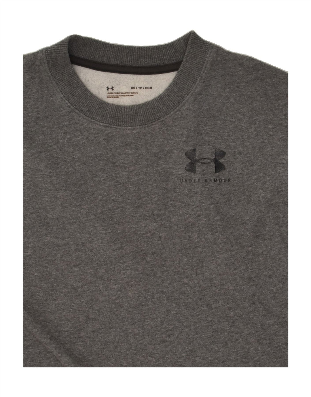 UNDER ARMOUR Womens Crop Sweatshirt Jumper UK 6 XS Grey Cotton | Vintage Under Armour | Thrift | Second-Hand Under Armour | Used Clothing | Messina Hembry 