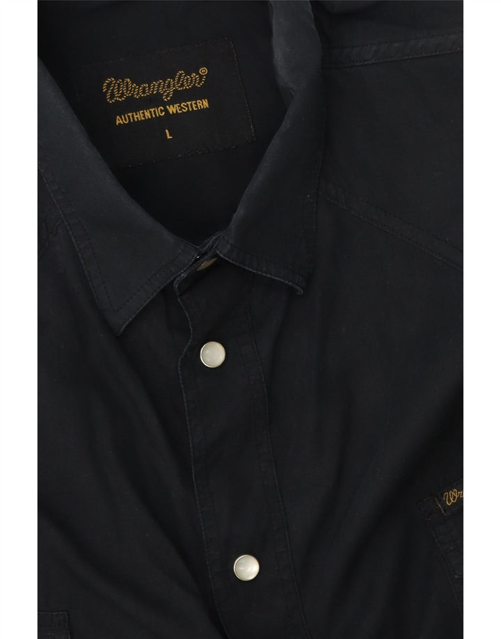 Camicia Wrangler da uomo ampia vestibilità larga nera