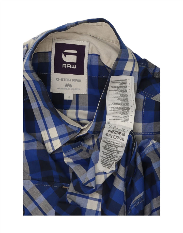 G-STAR Mens Short Sleeve Shirt Medium Blue Check Cotton Vintage G-Star and Second-Hand G-Star from Messina Hembry 