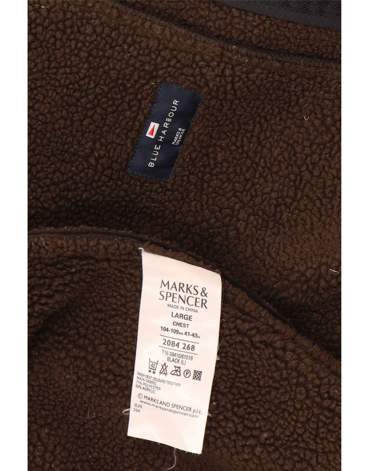Giacca da uomo Marks & Spencer Blue Harbour Sherpa UK 40 Large Poliestere nero