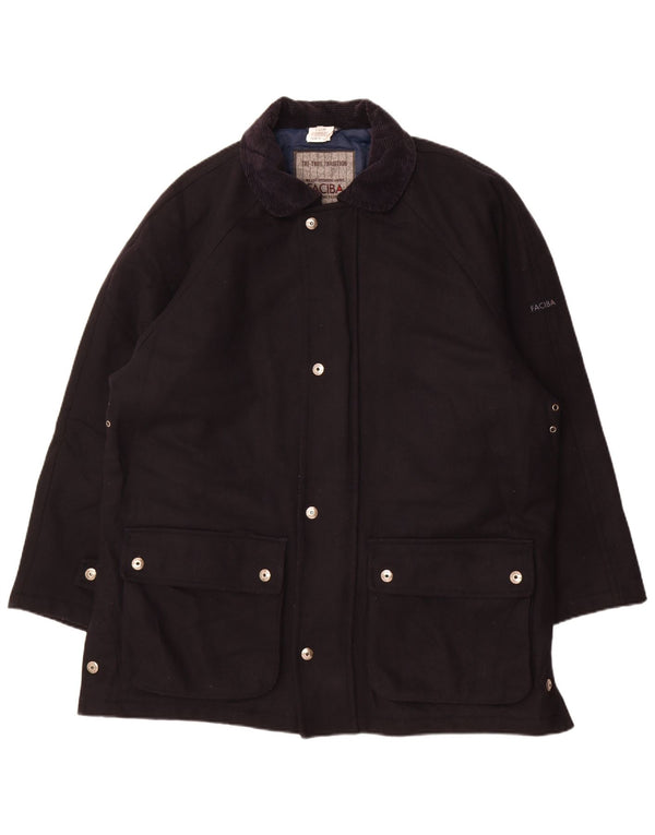 Cappotto Uomo Faciba IT 50 Large Blu Navy Lana