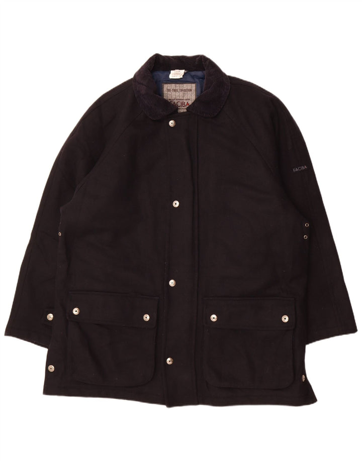 Cappotto Uomo Faciba IT 50 Large Blu Navy Lana