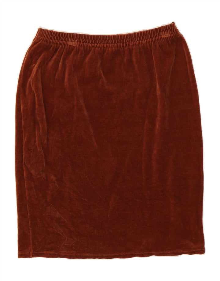 VINTAGE Womens Pencil Skirt Large W28  Brown Cotton Vintage Vintage and Second-Hand Vintage from Messina Hembry 