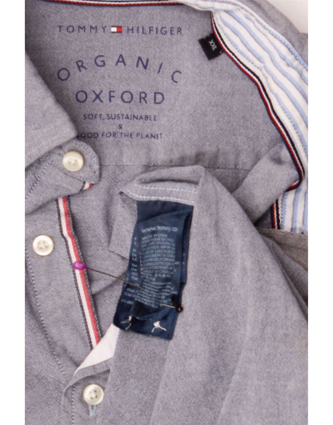 Camicia da uomo Tommy Hilfiger 2XL Blu cotone