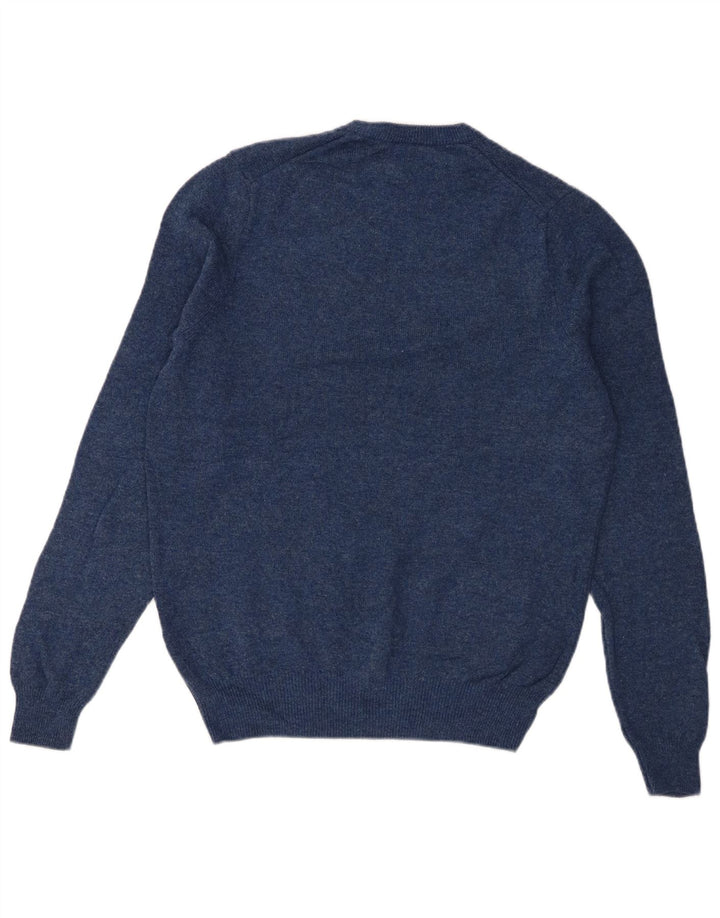 Maglione maglione girocollo da uomo Marks & Spencer in lana blu medio