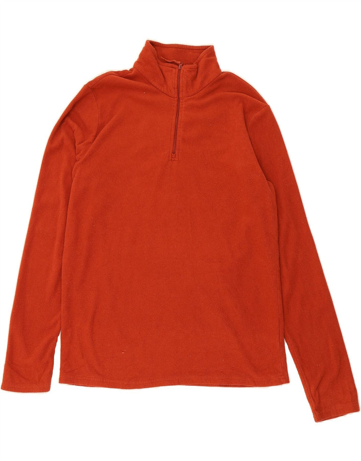 MOUNTAIN WAREHOUSE Mens Zip Neck Fleece Jumper Medium Orange Polyester Vintage Mountain Warehouse and Second-Hand Mountain Warehouse from Messina Hembry 