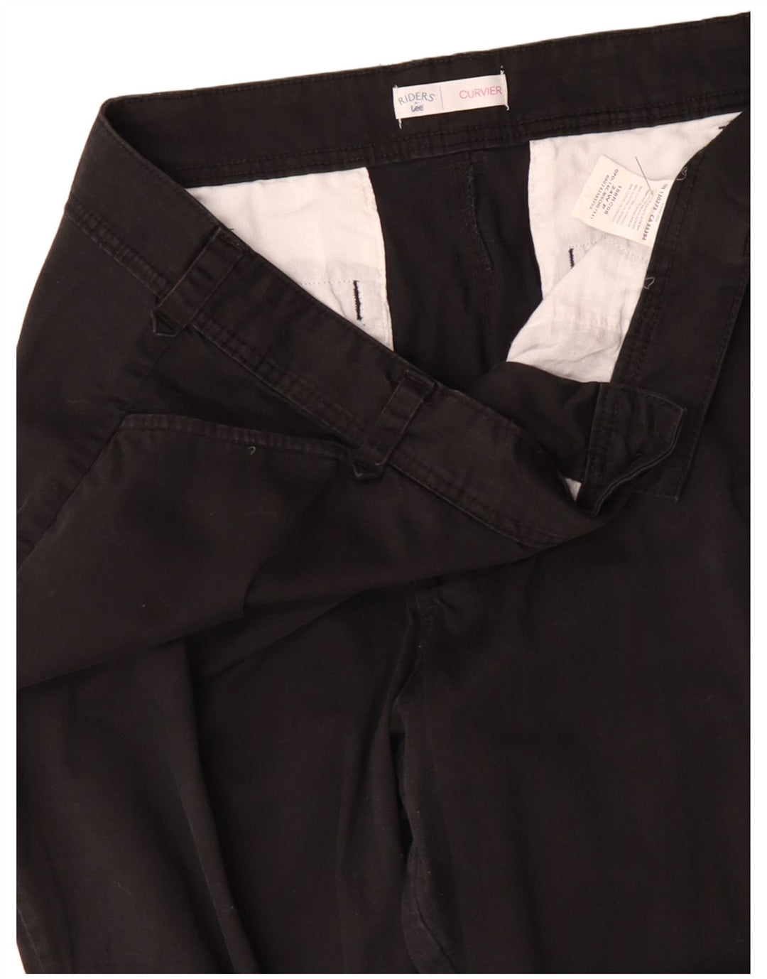 Pantaloni casual dritti da donna Lee US 24 4XL W48 L30 Cotone nero
