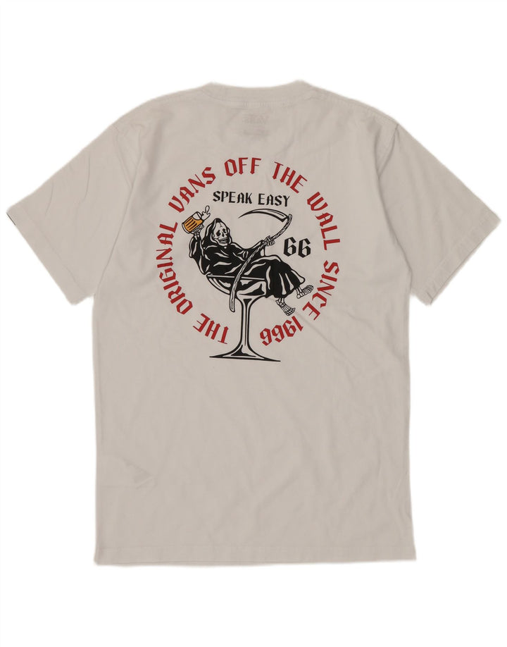 T-shirt grafica da uomo con vestibilità classica VANS, piccola, in cotone bianco