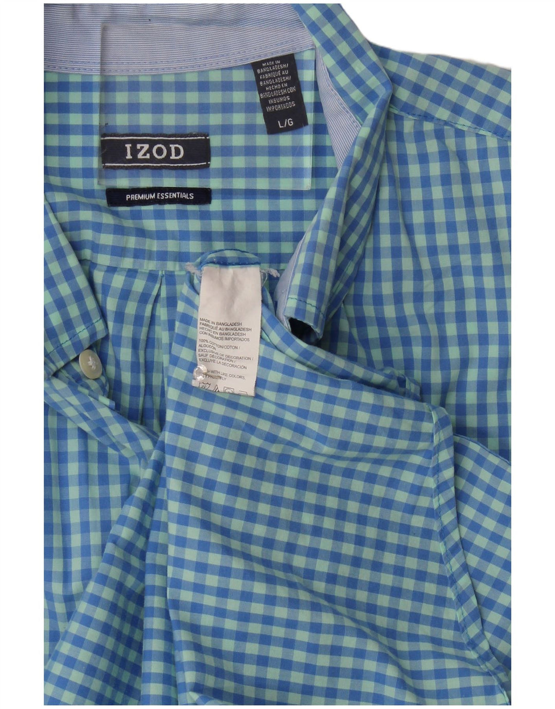 Camicia da uomo Izod grande in cotone a quadretti blu