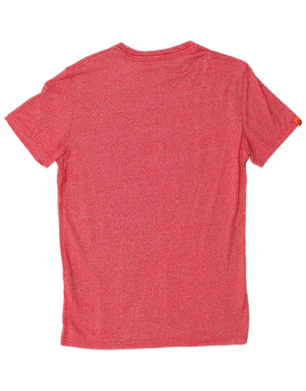 T-shirt grafica da uomo Superdry Top in cotone chiazzato rosso piccolo
