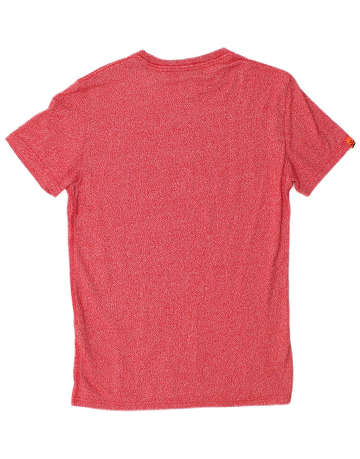 T-shirt grafica da uomo Superdry Top in cotone chiazzato rosso piccolo