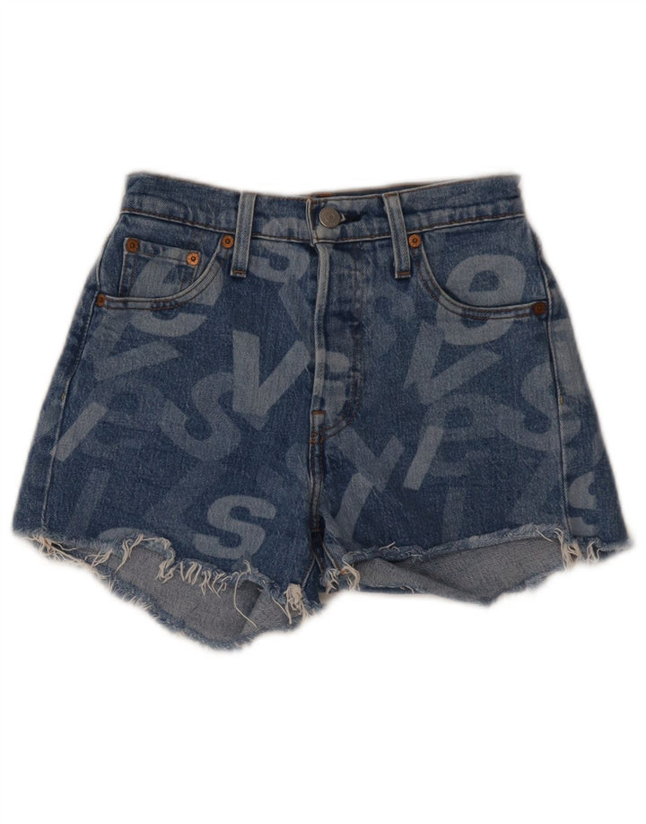 Pantaloncini di jeans grafici da donna Levi's W23 2XS cotone blu