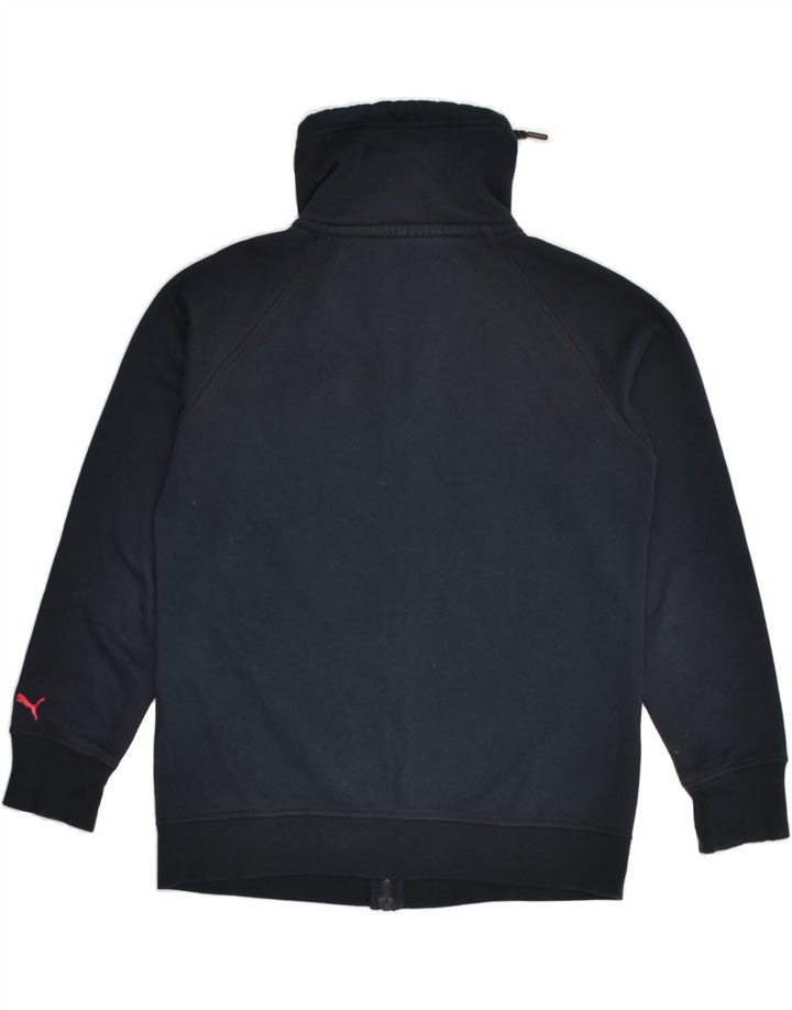 PUMA Womens Tracksuit Top Jacket UK 14 Large  Navy Blue Cotton | Vintage Puma | Thrift | Second-Hand Puma | Used Clothing | Messina Hembry 