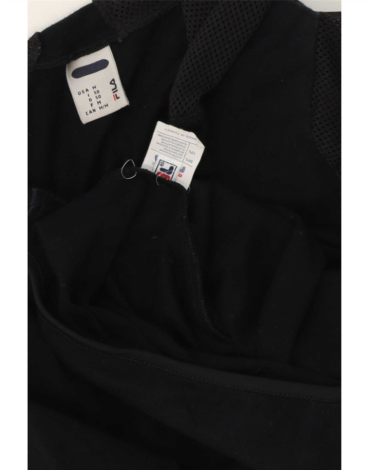 Maglietta Fila da uomo con cappuccio Top in cotone nero medio