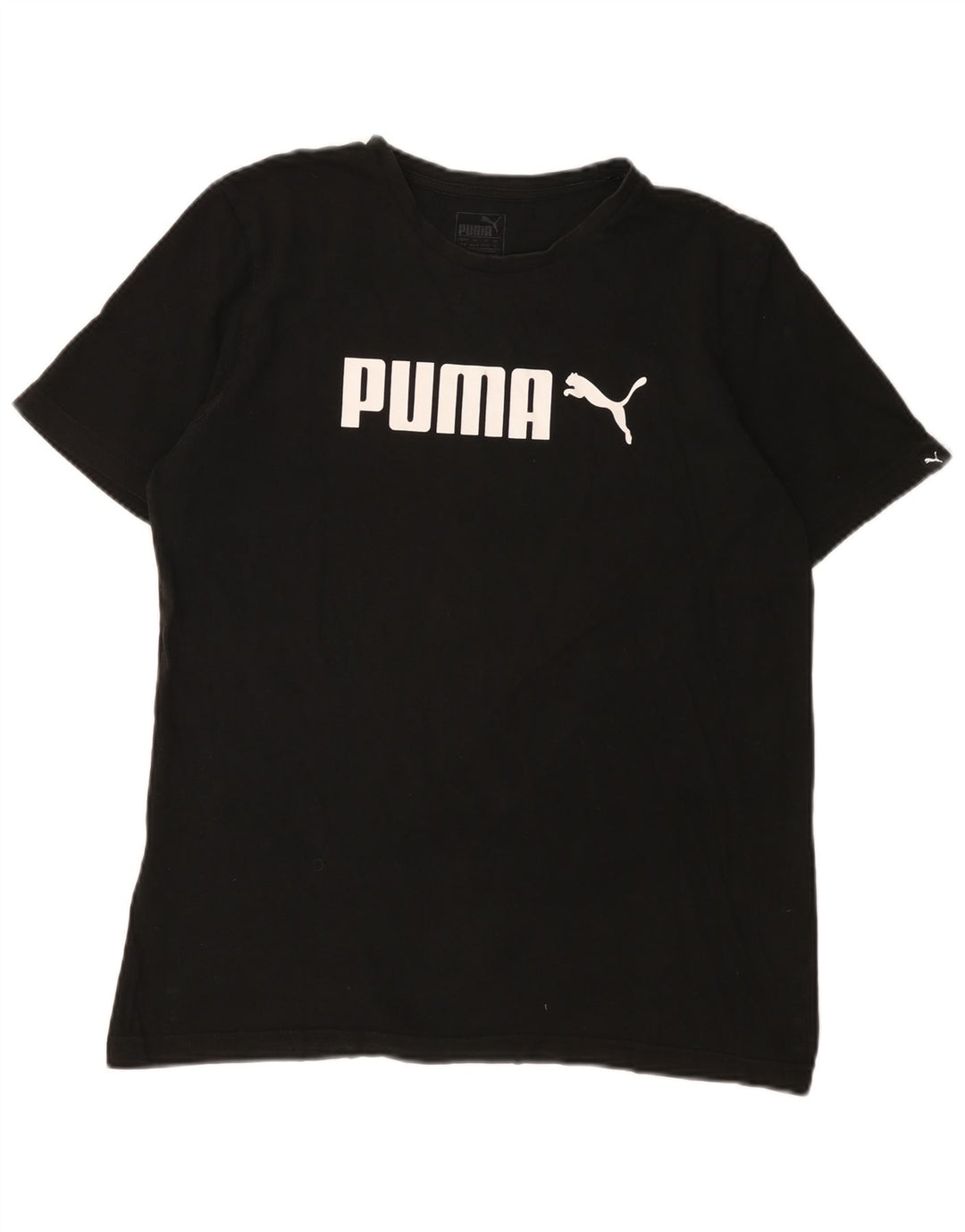 T-shirt grafica da uomo Puma Top in cotone nero medio