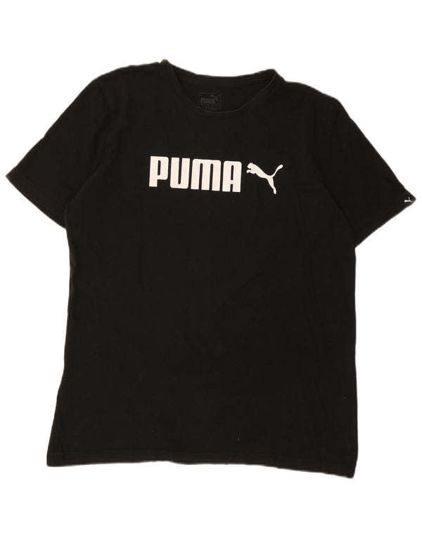 T-shirt grafica da uomo Puma Top in cotone nero medio