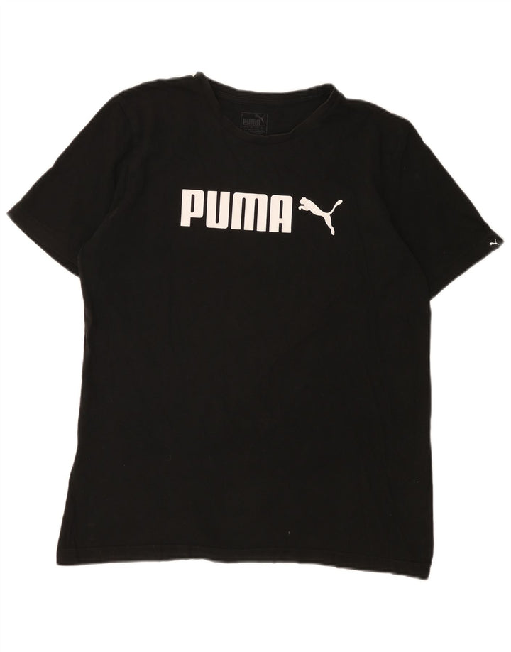 T-shirt grafica da uomo Puma Top in cotone nero medio