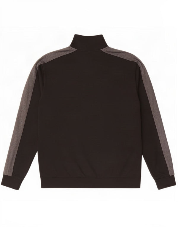 Felpa Hugo Boss da uomo con zip e collo, maglione XL, cotone color block nero