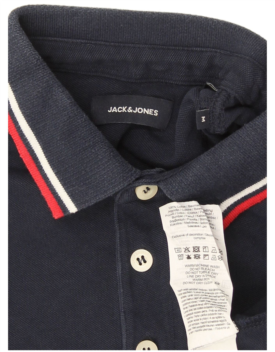 Polo da uomo Jack & Jones in cotone blu navy medio