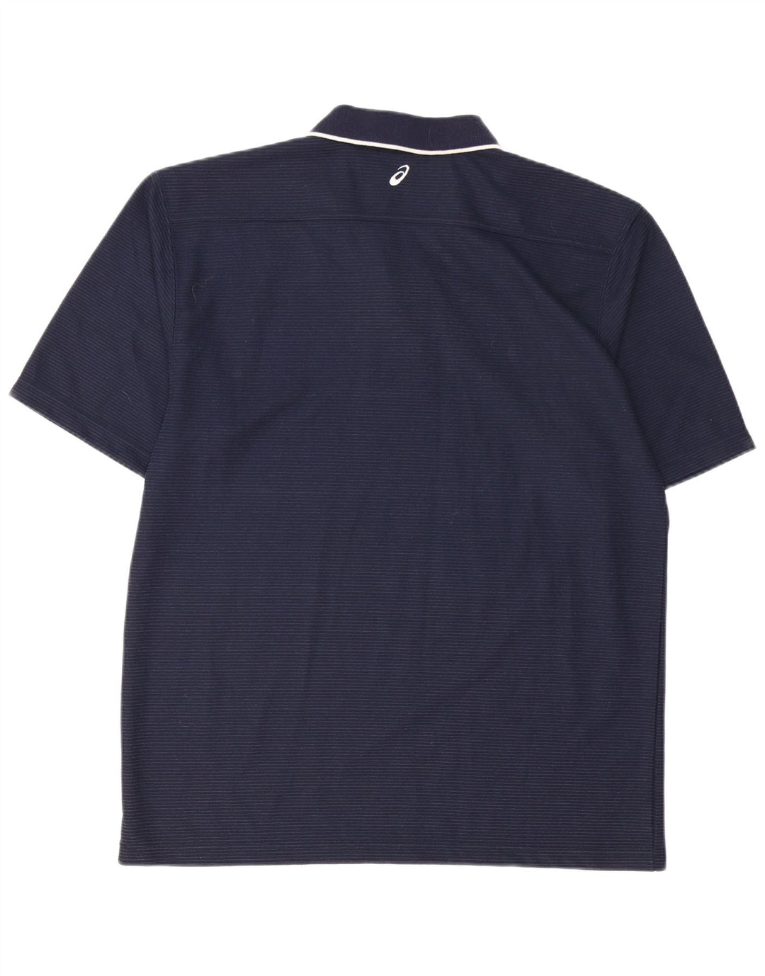 Polo ASICS da uomo grande in cotone gessato blu navy