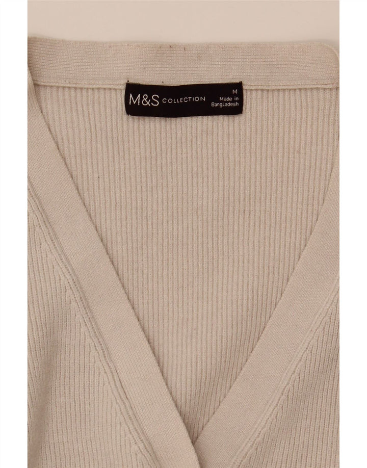 MARKS & SPENCER Womens Cardigan Sweater UK 14 Medium Off White Vintage Marks & Spencer and Second-Hand Marks & Spencer from Messina Hembry 