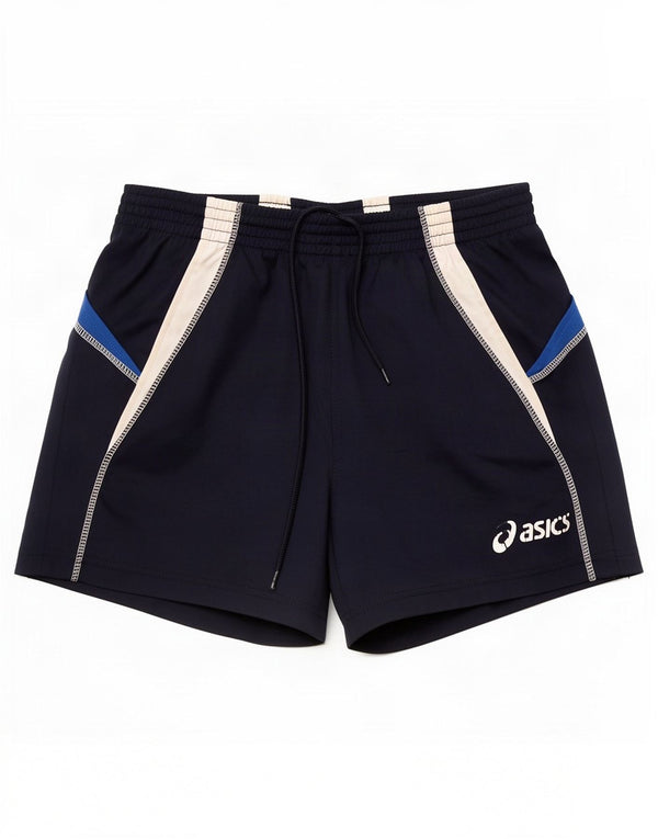 Pantaloncini sportivi da uomo Asics piccoli in poliestere color block blu navy