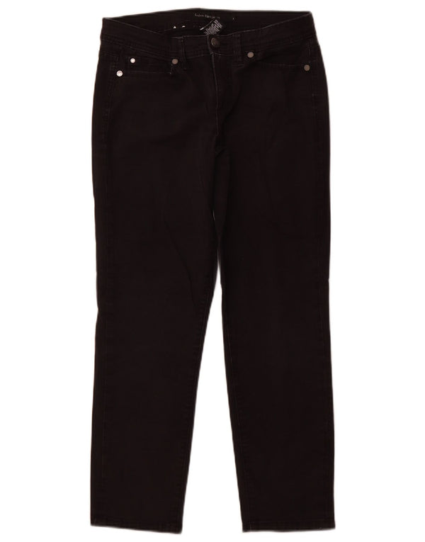 Jeans slim crop da donna Calvin Klein US 4 Small W28 L26 cotone nero