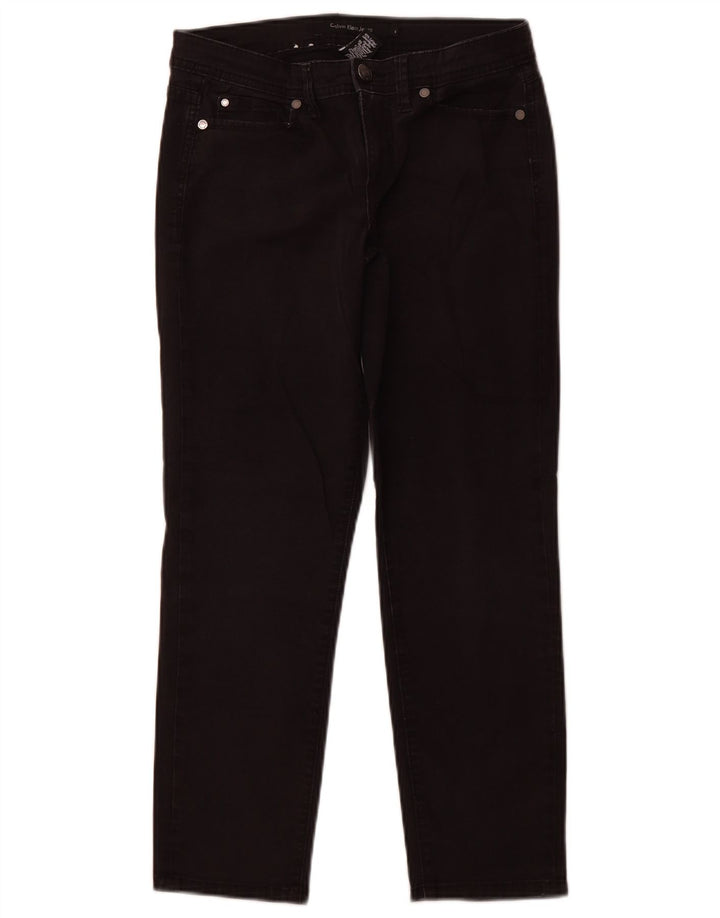 Jeans slim crop da donna Calvin Klein US 4 Small W28 L26 cotone nero