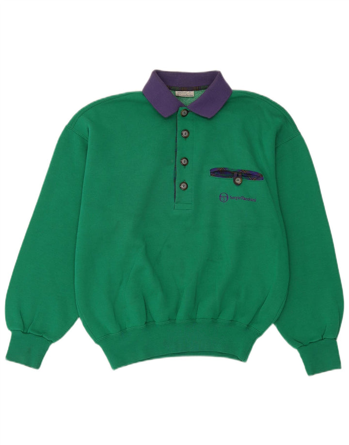 Sergio Tacchini Felpa da uomo con collo alto Maglione piccolo verde color block