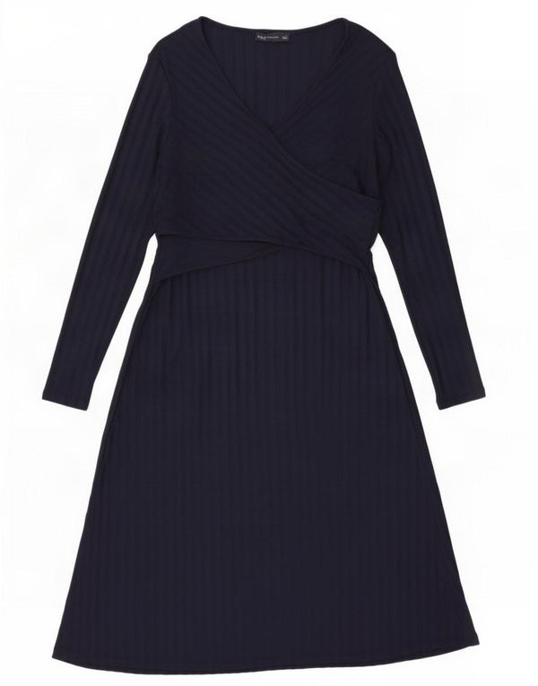 Abito maglione a maniche lunghe da donna Marks & Spencer UK 16 Large Blu Navy