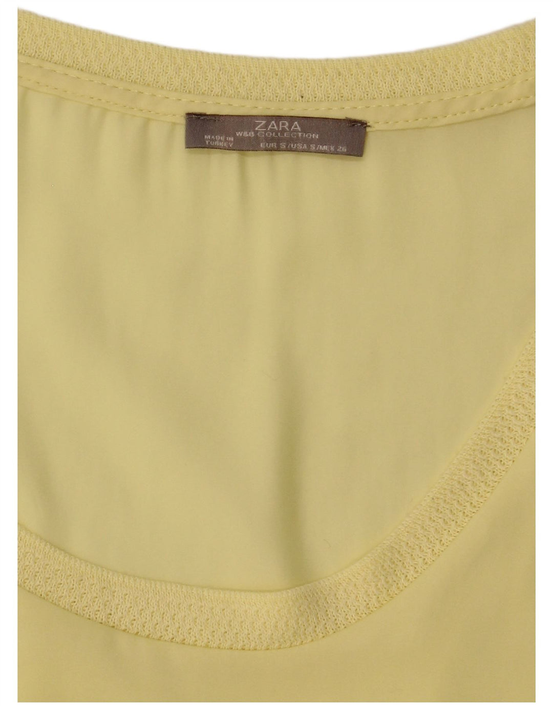 Top Camicetta Donna Zara UK 10 Small Giallo