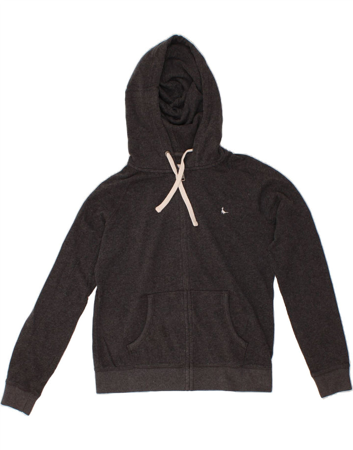 JACK WILLS Womens Zip Hoodie Sweater UK 12 Medium Grey Vintage Jack Wills and Second-Hand Jack Wills from Messina Hembry 