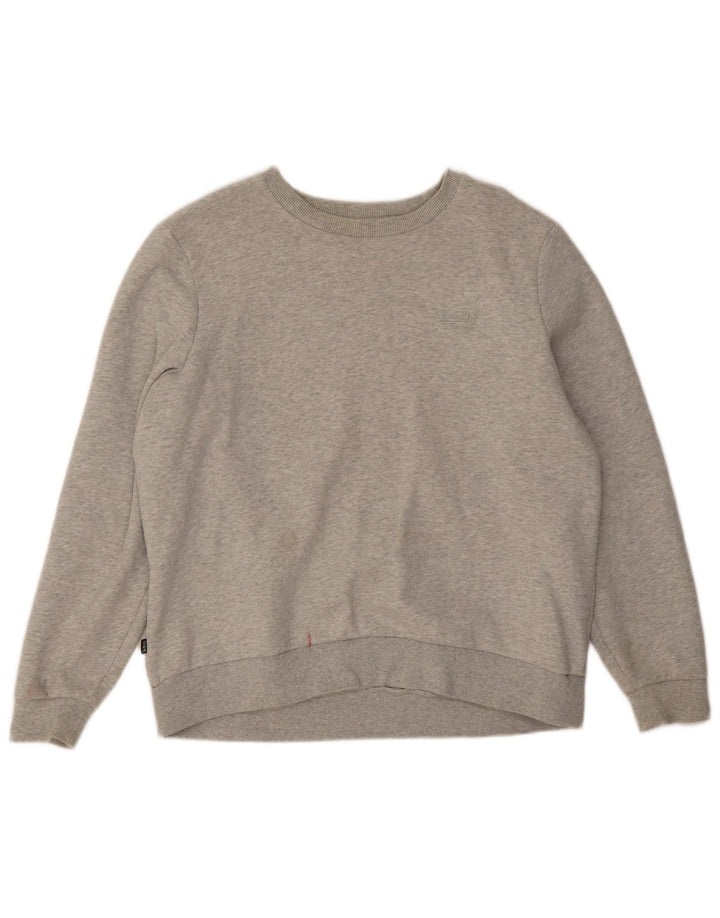 Felpa oversize da donna Superdry Maglione UK 16 Large Grigio Cotone