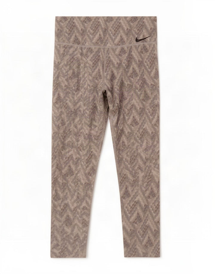 Leggings Nike Dri Fit Crop da donna UK 8 Small Poliestere geometrico grigio