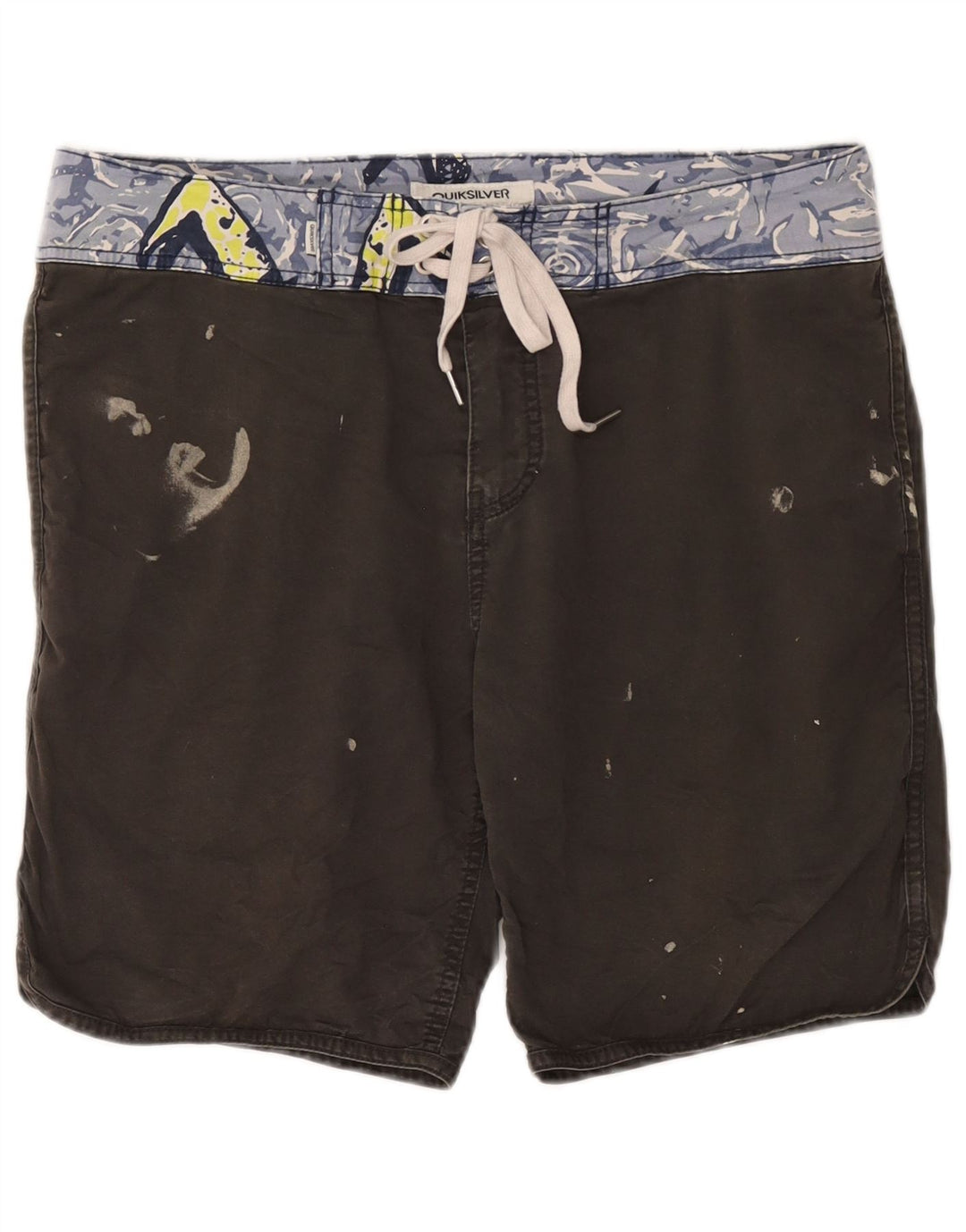 Pantaloncini da bagno grafici da uomo Quiksilver in cotone grigio medio