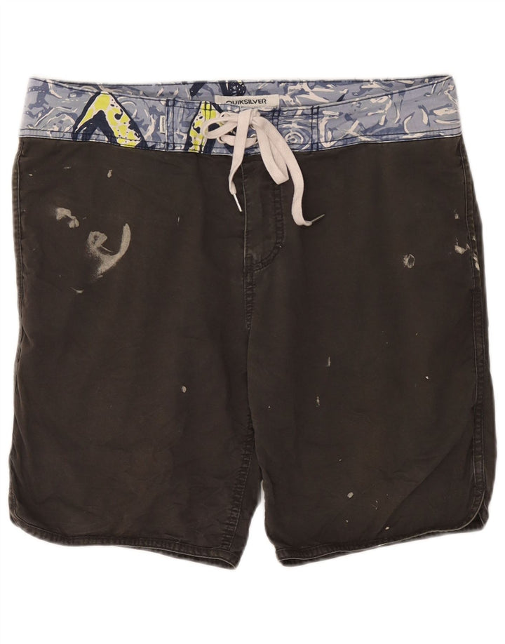 Pantaloncini da bagno grafici da uomo Quiksilver in cotone grigio medio