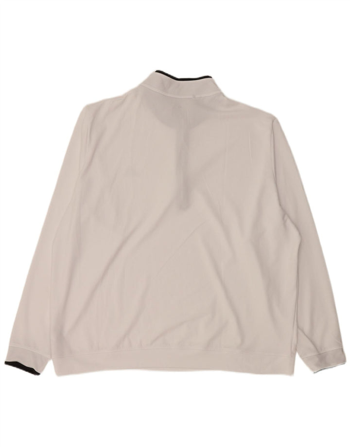 Felpa ADIDAS da uomo con zip e collo, 2XL, poliestere bianco