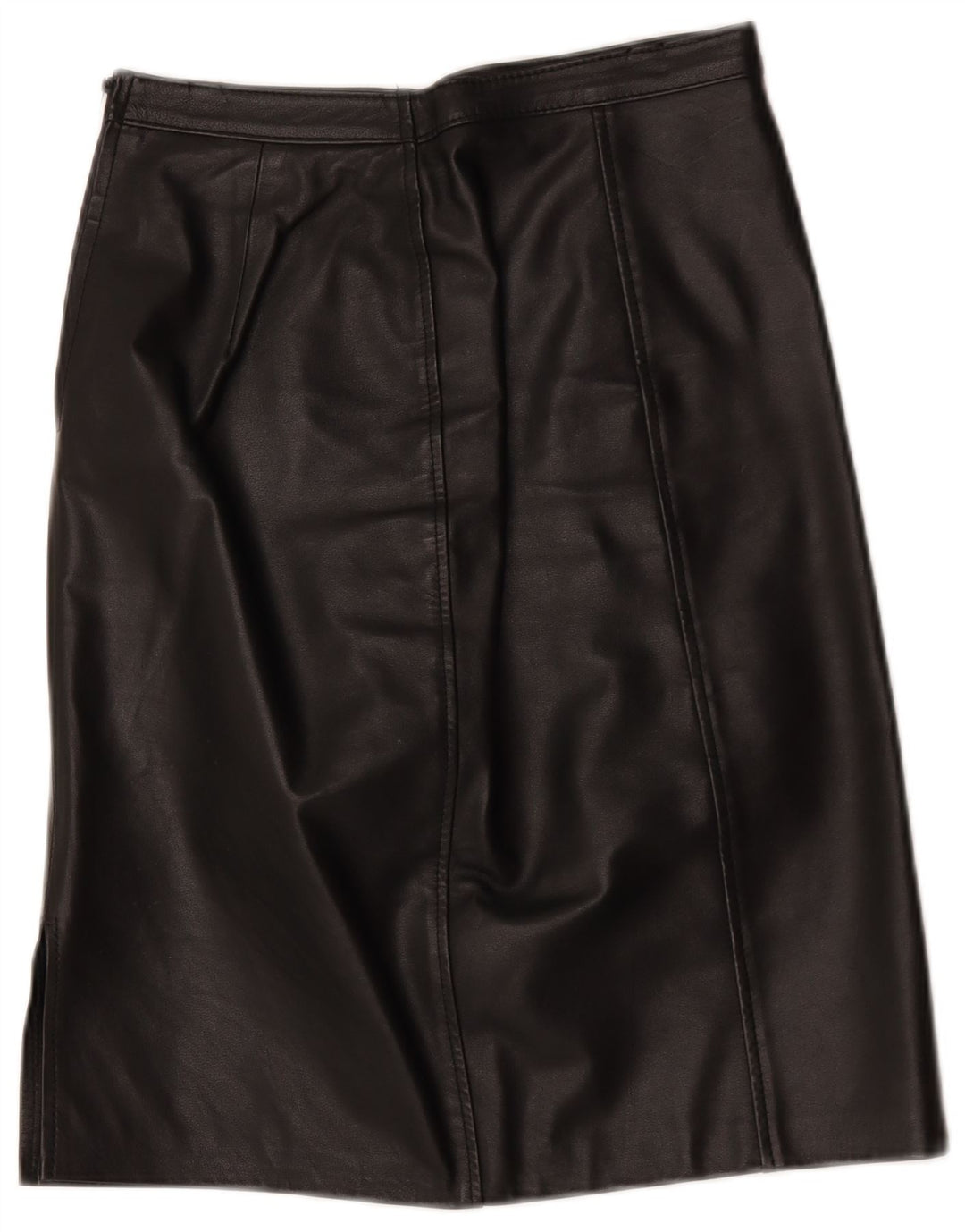 Gonna in pelle vintage da donna W28 media nera