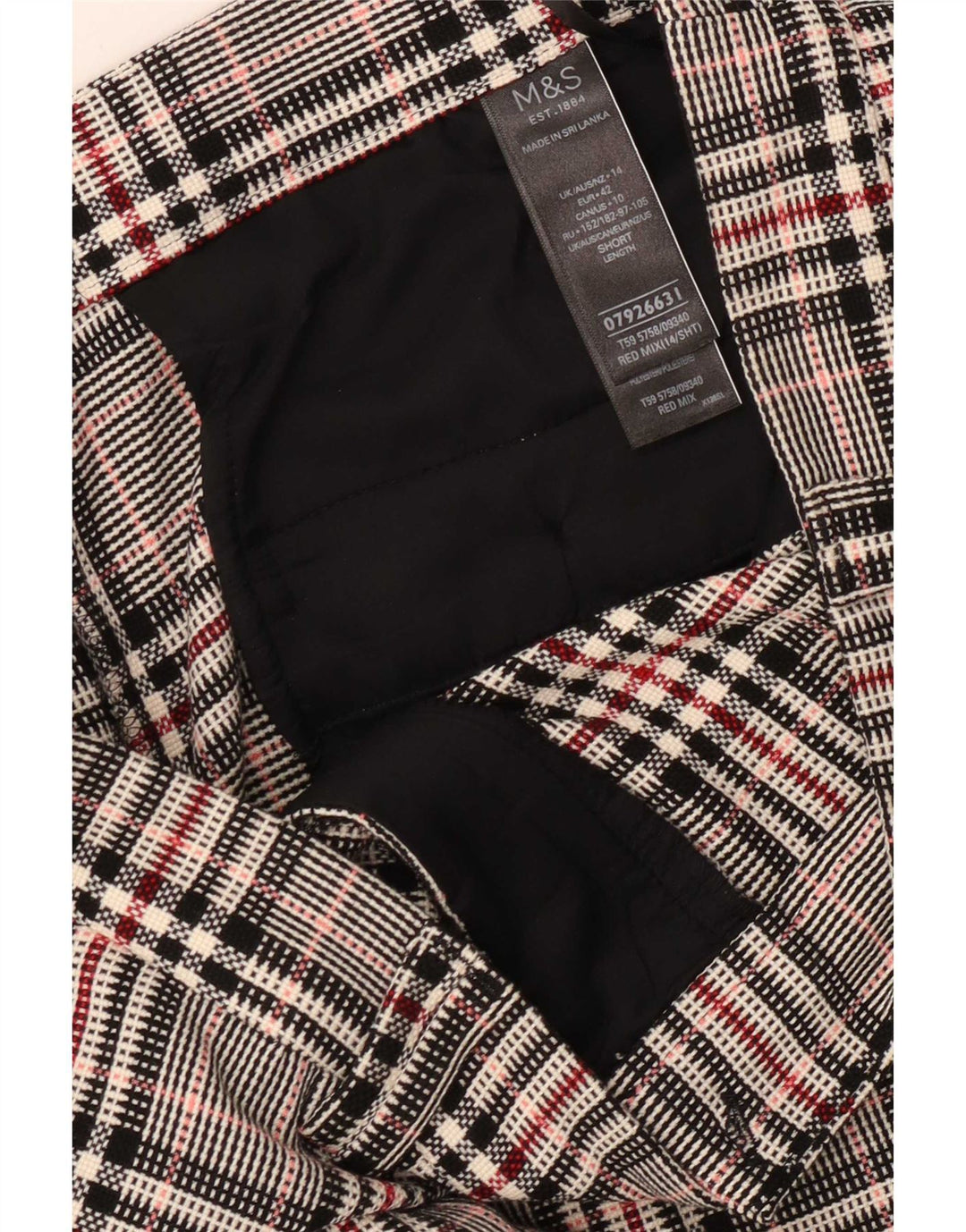 Pantaloni da abito da donna Marks & Spencer UK 14 Large W34 L26 Multicolore