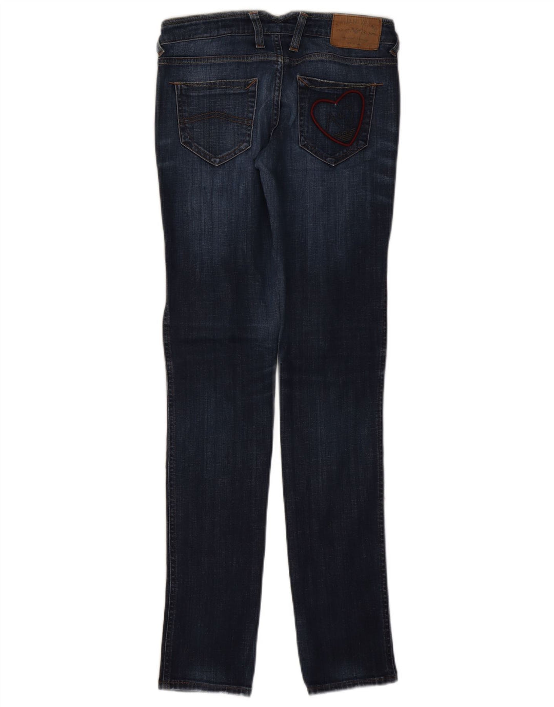 Jeans slim con grafica da donna Armani W26 L32 cotone blu navy